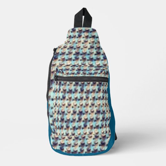 Modern abstract digital pattern design 1242 スリングバッグ (正面)