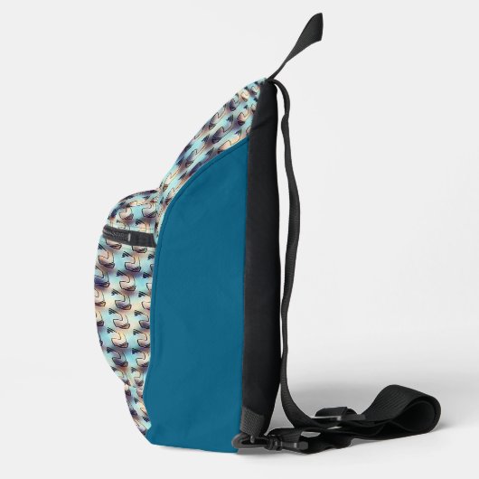 Modern abstract digital pattern design 1242 スリングバッグ (右)