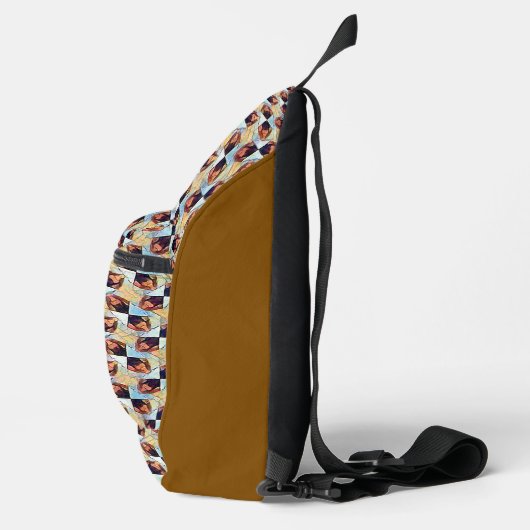 Modern abstract digital pattern design 1245 スリングバッグ (右)