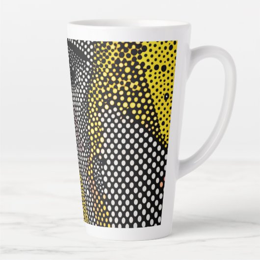 Modern Abstract Dot Pattern  カフェラテマグ (右)