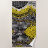 Modern Abstract Dot Pattern  ビーチタオル (正面)