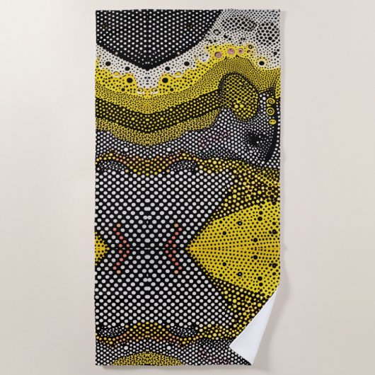 Modern Abstract Dot Pattern  ビーチタオル (正面)