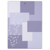 Modern Abstract Dusty Purple White Leaf Clipboard クリップボード (裏面)