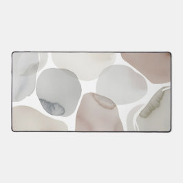 Modern Abstract Earth Tone Watercolor Stones デスクマット