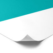 Modern Abstract Face Line Art Teal ポスター (角)