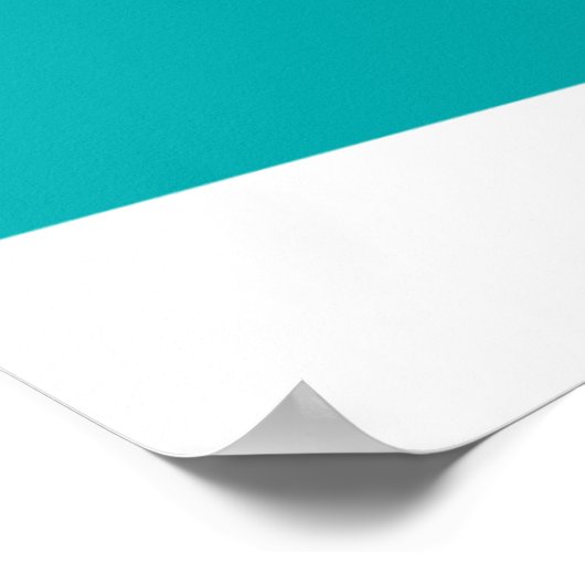 Modern Abstract Face Line Art Teal ポスター (角)