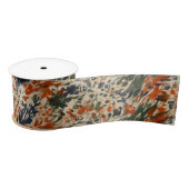 Modern Abstract Fall Wildflowers Gift Wrapping サテンリボン (リール)