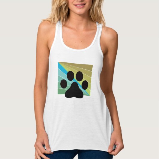 Modern Abstract Feline Paw Tee タンクトップ (正面)