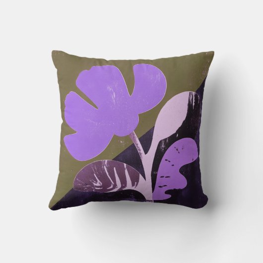Modern Abstract Floral Accent Pillow クッション (裏面)