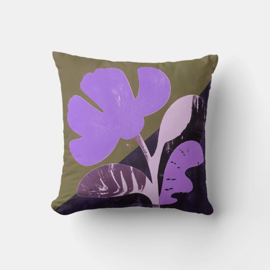 Modern Abstract Floral Accent Pillow クッション (正面)