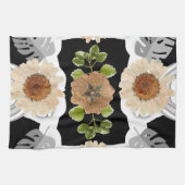 Modern abstract floral art キッチンタオル (横)