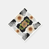 modern abstract floral art スタンダードカクテルナプキン (角)