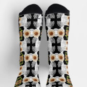 Modern abstract floral art ソックス (上部)