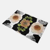 Modern abstract floral art ドアマット (アングル)