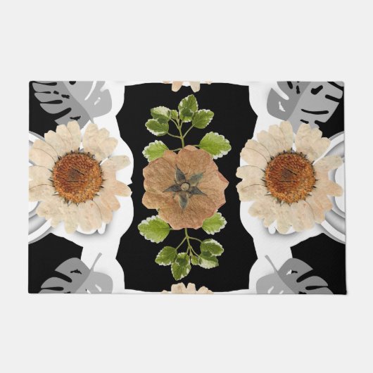 Modern abstract floral art ドアマット (正面)