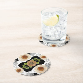 Modern abstract floral art ペーパーコースター