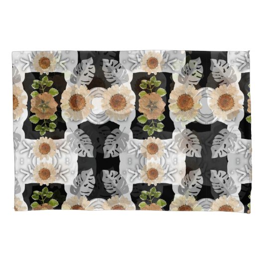 Modern abstract floral art 枕カバー (正面)