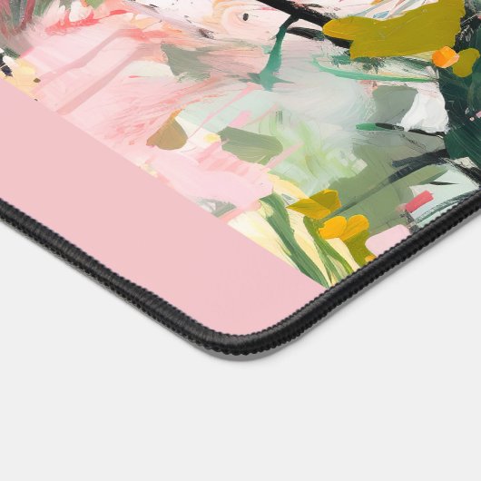 Modern Abstract Floral Botanical Personalized デスクマット (コーナー)