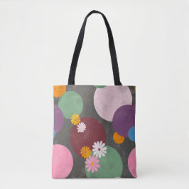 Modern Abstract Floral Circles Tote Bag トートバッグ