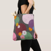 Modern Abstract Floral Circles Tote Bag トートバッグ (クローズアップ)