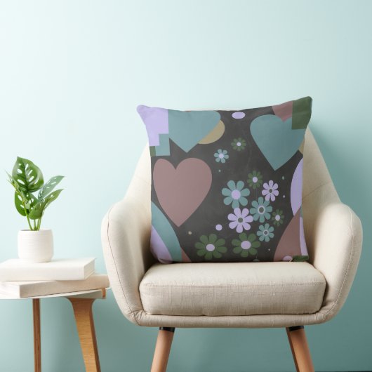 Modern Abstract Floral Throw Pillow クッション (椅子)