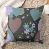 Modern Abstract Floral Throw Pillow クッション (ブランケット)