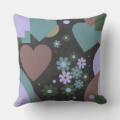 Modern Abstract Floral Throw Pillow クッション (裏面)