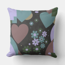 Modern Abstract Floral Throw Pillow クッション