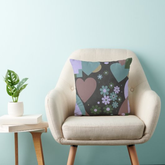 Modern Abstract Floral Throw Pillow クッション (椅子)