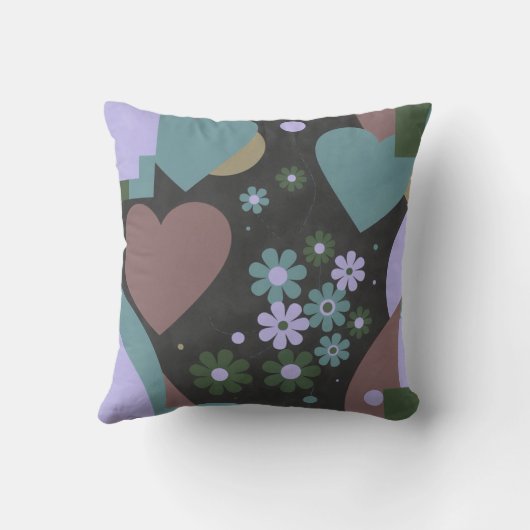 Modern Abstract Floral Throw Pillow クッション (裏面)