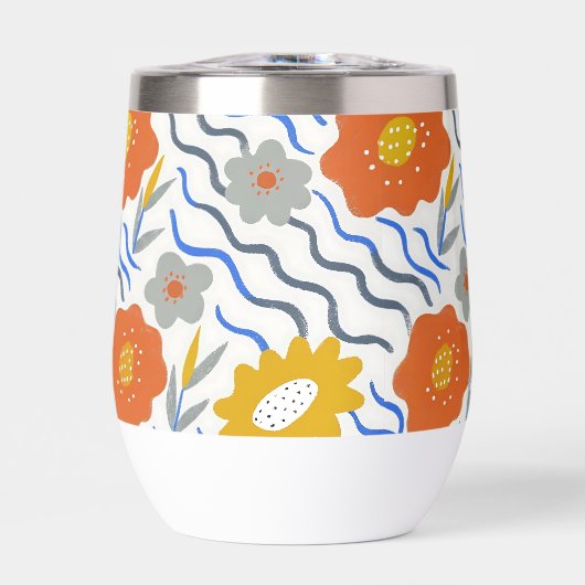 Modern Abstract Flowers Boho Wavy (正面)
