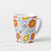 Modern Abstract Flowers Boho Wavy カフェラテマグ (右アングル)