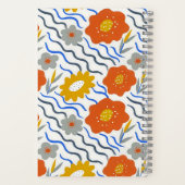 Modern Abstract Flowers Boho Wavy ノートブック (裏面)