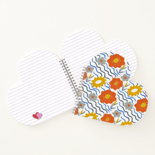 Modern Abstract Flowers Boho Wavy ノートブック (内部)