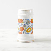 Modern Abstract Flowers Boho Wavy ビールジョッキ (中央)
