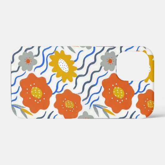 Modern Abstract Flowers Boho Wavy Case-Mate iPhoneケース (裏面 (横))