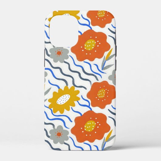 Modern Abstract Flowers Boho Wavy Case-Mate iPhoneケース (裏面)
