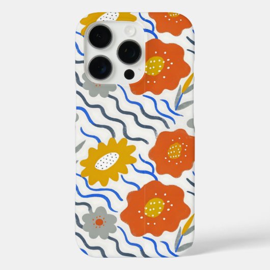 Modern Abstract Flowers Boho Wavy Case-Mate iPhoneケース (裏面)