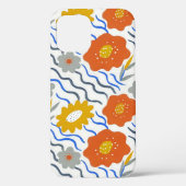 Modern Abstract Flowers Boho Wavy Case-Mate iPhoneケース (裏面)