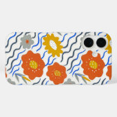 Modern Abstract Flowers Boho Wavy Case-Mate iPhoneケース (裏面 (横))