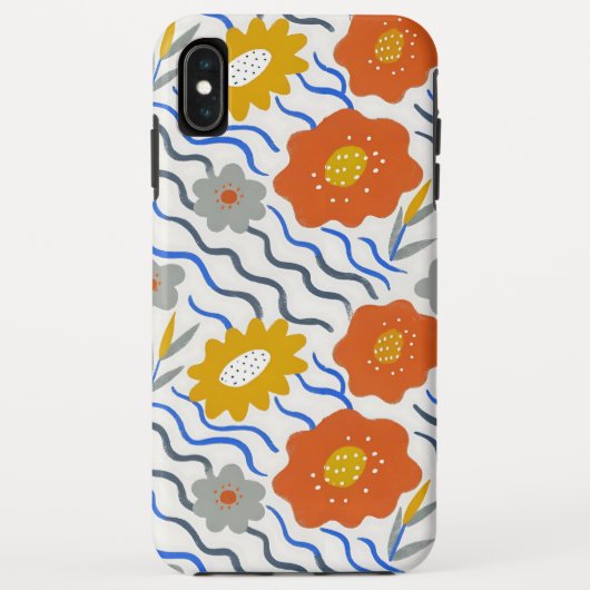 Modern Abstract Flowers Boho Wavy Case-Mate iPhoneケース (裏面)