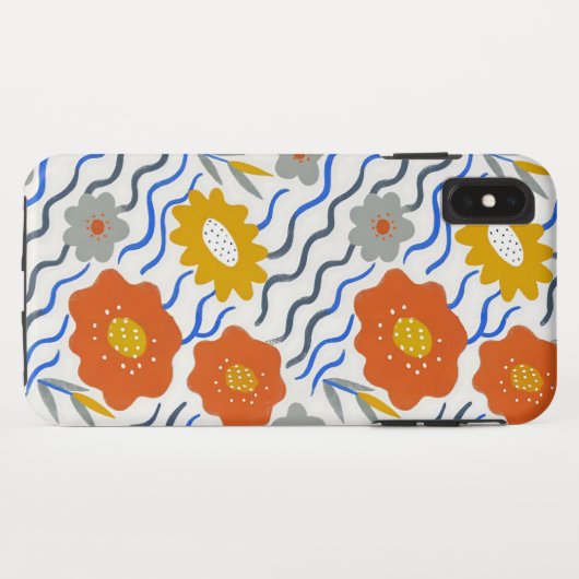 Modern Abstract Flowers Boho Wavy Case-Mate iPhoneケース (裏面(横))