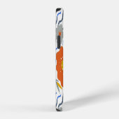Modern Abstract Flowers Boho Wavy iPhoneケース (右側面)