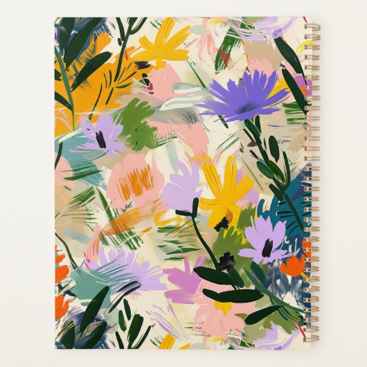 Modern Abstract Flowers Custom 2026 Weekly Planner プランナー手帳 (裏面)