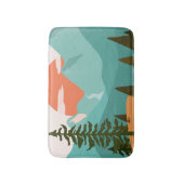 Modern Abstract Forest, Mountains, and Sunrise バスマット (正面縦)