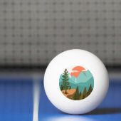 Modern Abstract Forest, Mountains, and Sunrise 卓球ボール (ネット)