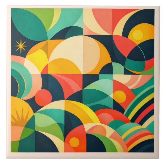 Modern Abstract Geometric  タイル (正面)