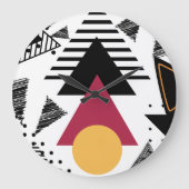 Modern Abstract geometric art ラージ壁時計 (正面)