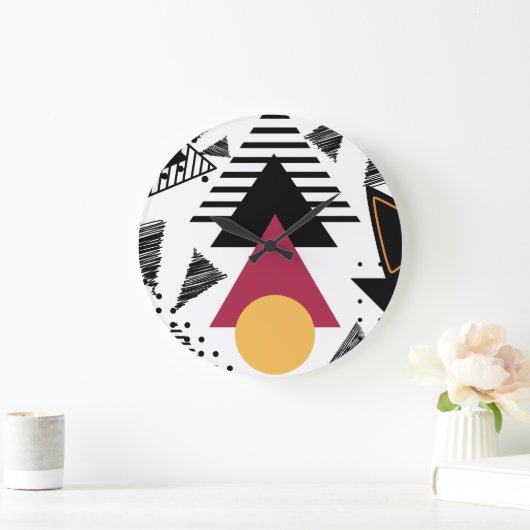 Modern Abstract geometric art ラージ壁時計 (ホーム)