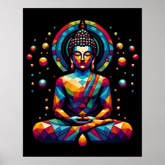 Modern Abstract Geometric Art | Gautama Buddha ポスター